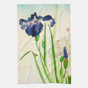 Paño De Cocina Iris azul - impresión japonesa de la acuarela