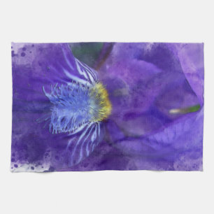 Paño De Cocina Iris Flower Purple Watercolor