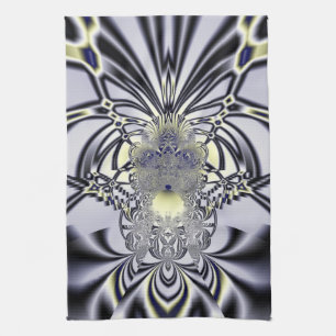 Paño De Cocina Iris Púrpura Arte Fractal de Geometría Sagrada