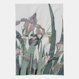 Paño De Cocina irises & Grasshopper, Katsushika Hokusai