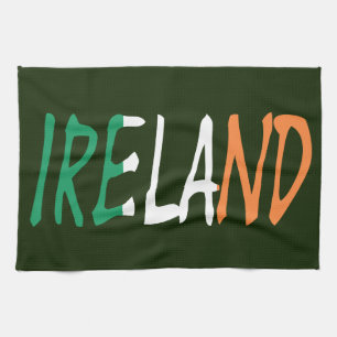 Paño De Cocina Irlanda sobrepuesta en la bandera irlandesa ktcnt