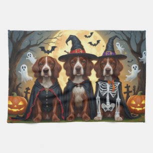 Paño De Cocina Irlandés Red Setter Dogs Pumpkin Halloween Funny