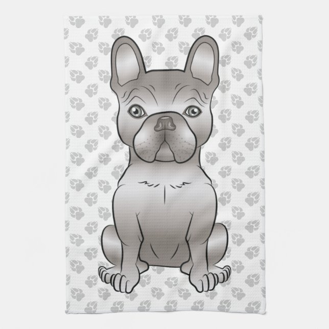 Paño De Cocina Isabella Bulldog Francés / Frenchie Perro Lindo &  (Vertical)