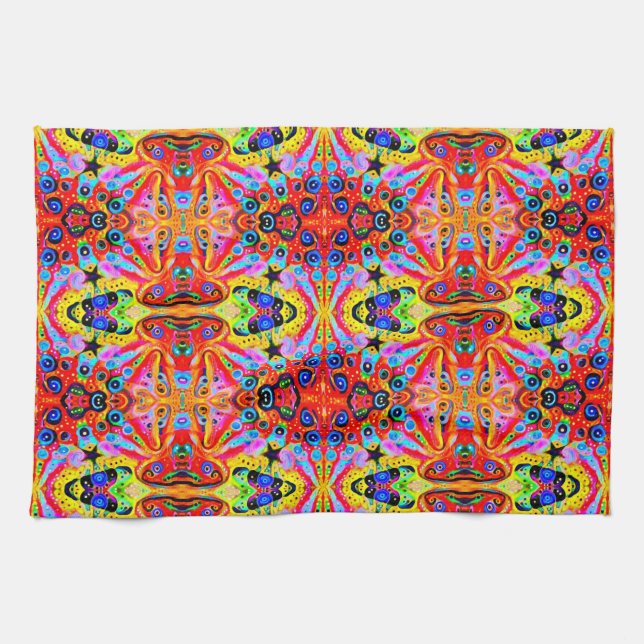 Paño De Cocina Isla anaranjada de la estrella (Horizontal)