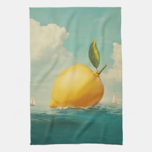 Paño De Cocina Isla de limón en aguas oníricas