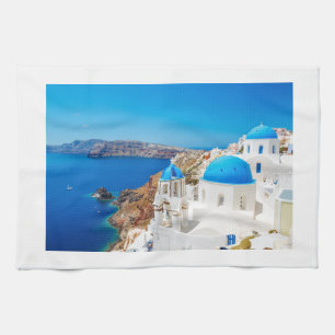 Paño De Cocina Isla de Santorini - caldera, Grecia