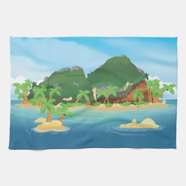 Paño De Cocina Isla del Tesoro Tropical (Horizontal)