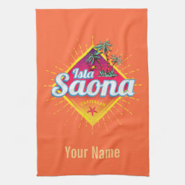 Paño De Cocina Isla Saona Caribe República Dominicana Retro