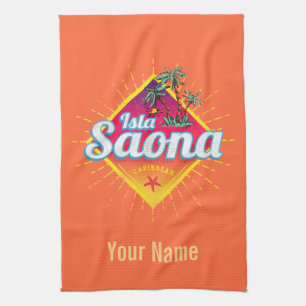 Paño De Cocina Isla Saona Caribe República Dominicana Retro