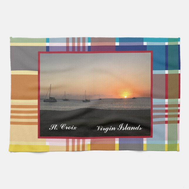 Paño De Cocina Islas Vírgenes de los Estados Unidos Sunset St. Cr (Horizontal)