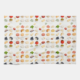 Paño De Cocina Isometric seamless pattern of various cheeses