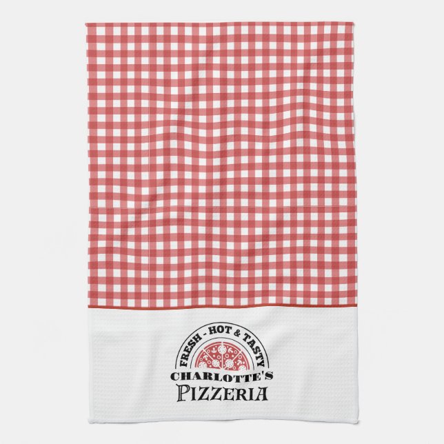 Paño De Cocina Italian Pizzeria Checkered Plaid  (Vertical)