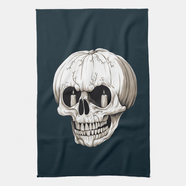 Paño De Cocina Jack O Lantern Cranium Halloween Gothic (Vertical)