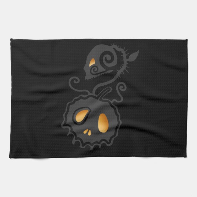 Paño De Cocina Jack O Lantern Gslow Skull Vine (Horizontal)