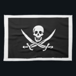 Paño De Cocina Jack Rackham; Jolly Roger Flag; Pirate<br><div class="desc">Jack Rackham; Jolly Roger Flag; Pirate; espadas de cráneo</div>
