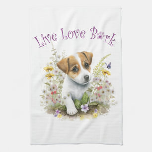 Paño De Cocina Jack Russell Dog Mom Floral