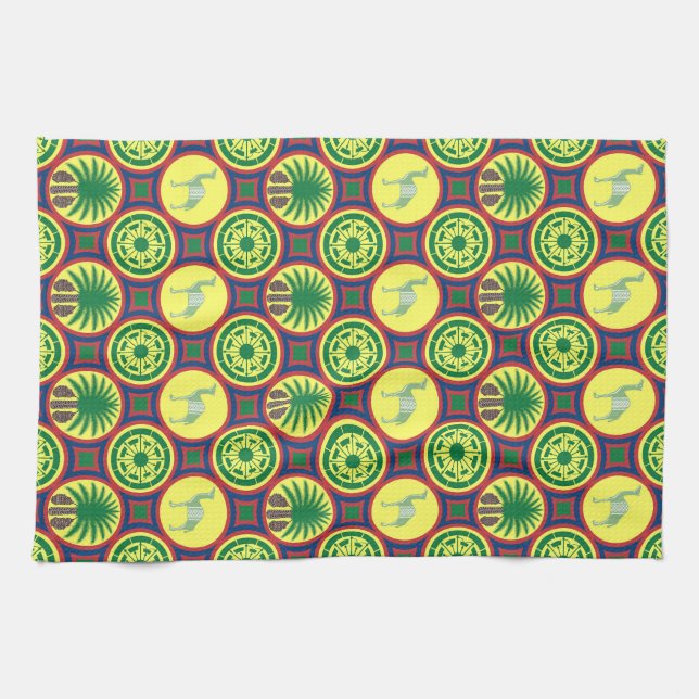 Paño De Cocina Jamahiri ® Libya | Africa Pattern  (Horizontal)