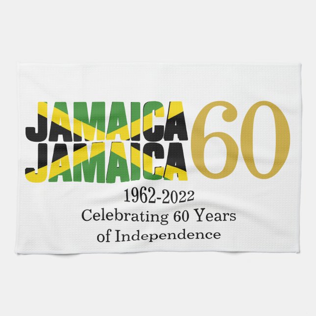 Paño De Cocina JAMAICA Patriótica 60 Aniversario de la Independen (Horizontal)
