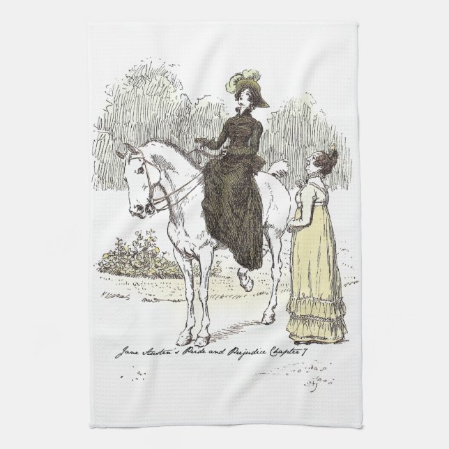 Paño De Cocina Jane en Caballo - Jane Austen Orgullo y Prejuicio (Vertical)