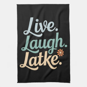 Paño De Cocina Janucá Vive Ríe Latke Divertido Día Festivo Famili