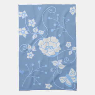 Paño De Cocina Jardín Azul
