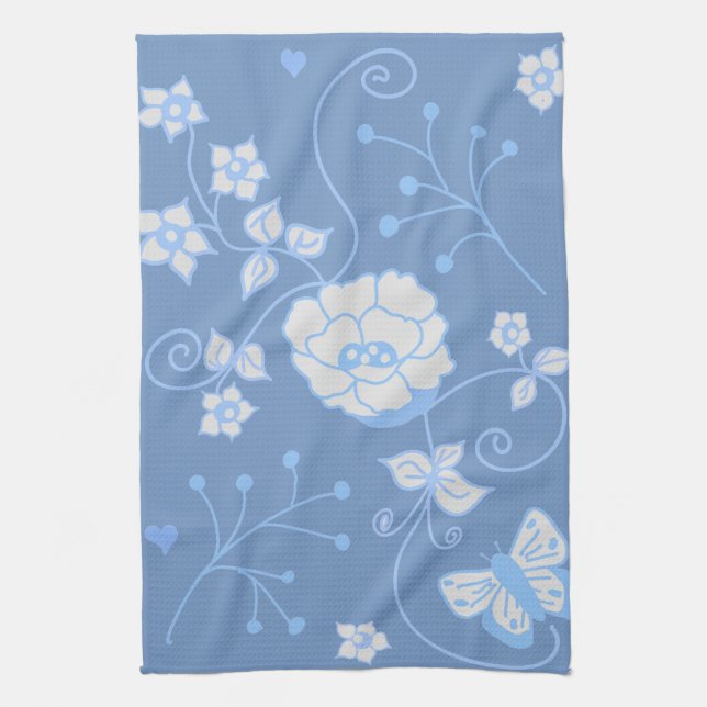 Paño De Cocina Jardín Azul (Vertical)