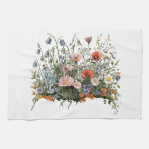 Paño De Cocina Jardín botánico de flores de pradera silvestre