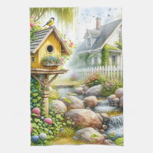 Paño De Cocina Jardín de Cabaña Caprichosa Casa para Pájaros Arro