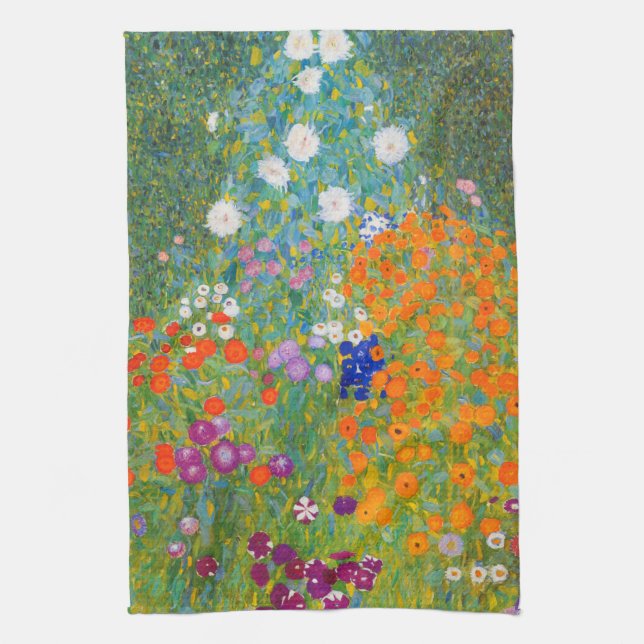 Paño De Cocina Jardín de flores por Gustav Klimt (Vertical)