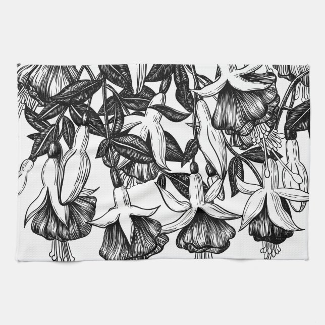 Paño De Cocina Jardín de Fuchsia (Horizontal)