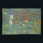 Paño De Cocina Jardín de granja con girasoles por Gustav Klimt<br><div class="desc">Trae la belleza de las icónicas obras de arte de Gustav Klimt a su casa con nuestro jardín de granja con toalla de cocina Sunflowers. Esta toalla de cocina de alta calidad cuenta con una impresionante impresión de la obra maestra de Klimt, con brillantes girasoles y un exuberante jardín. Con...</div>