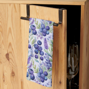 Paño De Cocina Jardín de lavanda de arándano - Floral acuática