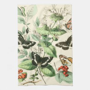 Paño De Cocina Jardín de mariposas y flores