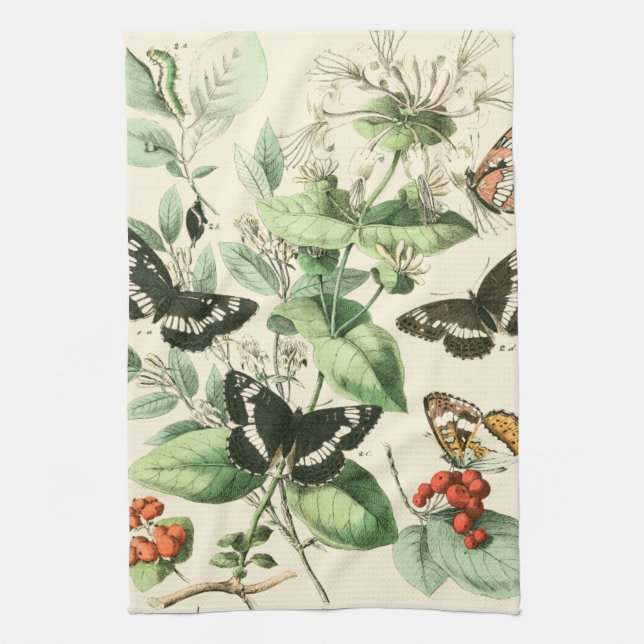 Paño De Cocina Jardín de mariposas y flores (Vertical)