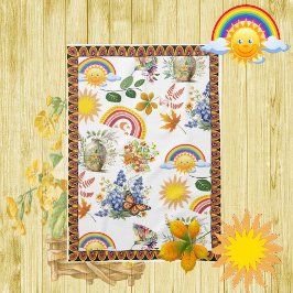 Paño De Cocina Jardín de primavera mariposa Arcoiris Sunshine Gre