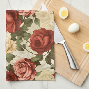 Paño De Cocina Jardín de Rosas Acuarela