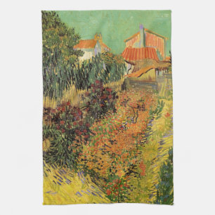 Paño De Cocina Jardín detrás de una casa por Vincent van Gogh