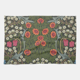 Paño De Cocina Jardín Flor Clásica de Espino Negro de William Mor