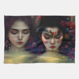 Paño De Cocina Jardín místico: Sueños Florales