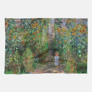 Paño De Cocina Jardín Monet Vetheuil Pintura de flores impresioni