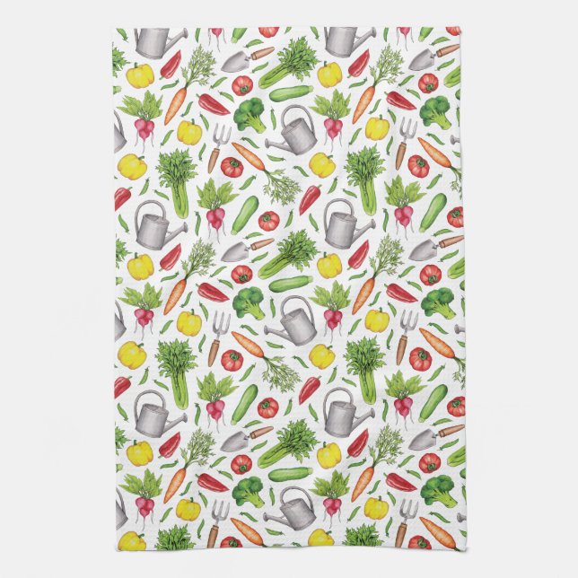 Paño De Cocina Jardín vegetal de verano (Vertical)