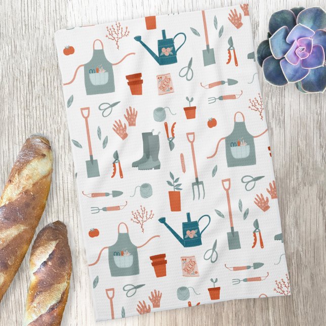 Paño De Cocina Jardinería divertida (Gardening themed fun kitchen tea towel)