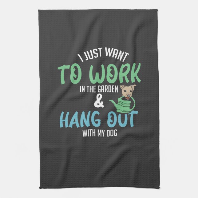 Paño De Cocina Jardinería divertida - Jardinería Y Perro (Vertical)