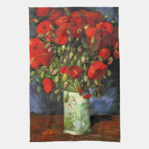 Paño De Cocina Jarrón con amapolas rojas de Vincent van Gogh