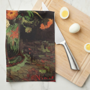 Paño De Cocina Jarrón con zinnias y geranios, Vincent van Gogh