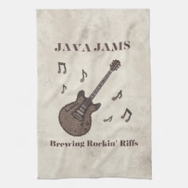Paño De Cocina Java Jams-Brewing Rockin' Riffs-Café-Guitarra-