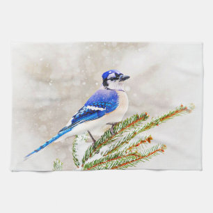 Paño De Cocina Jay azul en invierno