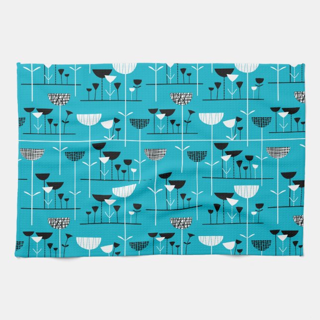 Paño De Cocina Jazz Moderno - Azul 00b2ca (Horizontal)