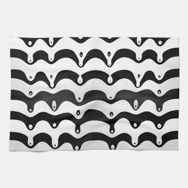 Paño De Cocina Jazzy Black & White Melting Zebra Stripes Kitchen (Horizontal)