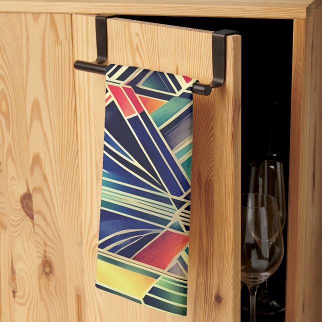 Paño De Cocina Jazzy Geométrico Elegante Clásico Boho Art (Pliegue de tercios)